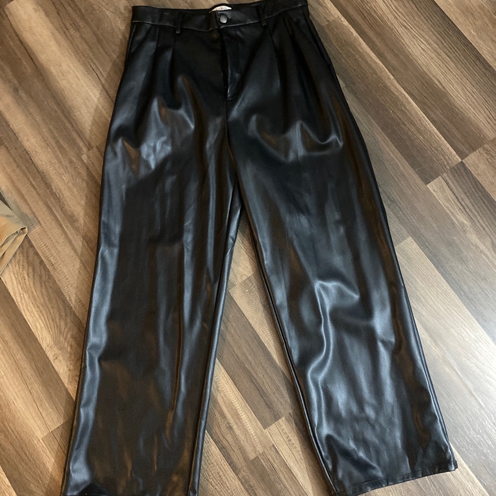 Leather dress pant
